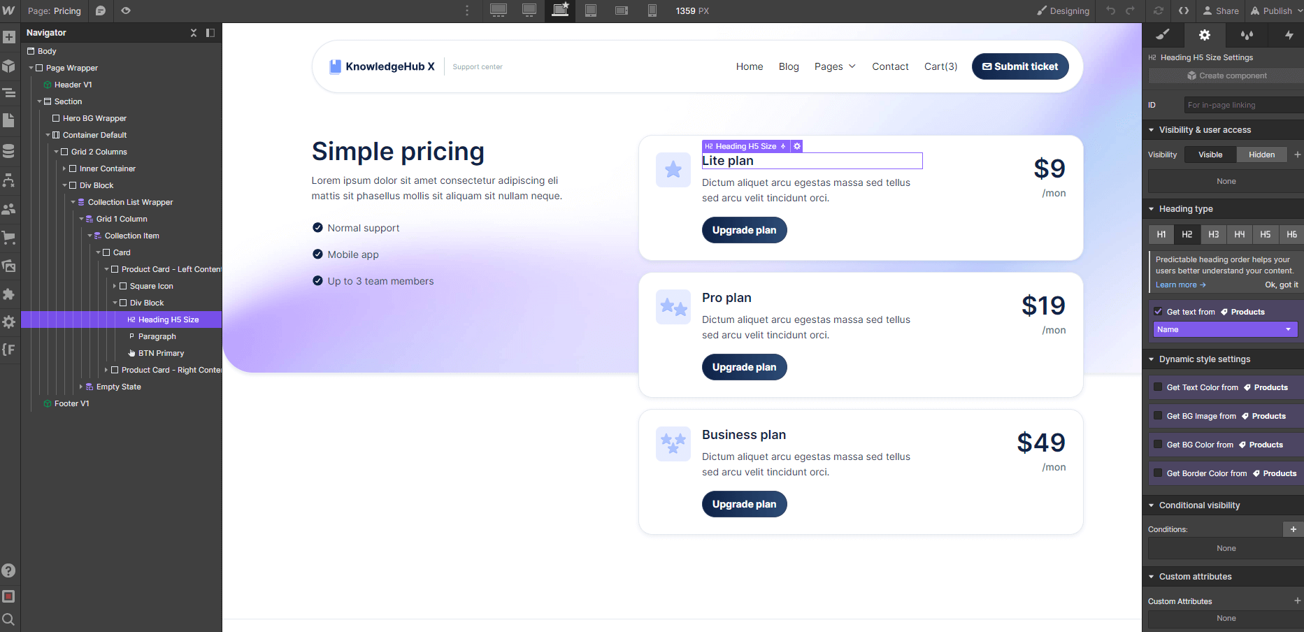 Ecommerce Content - KnowledgeHub X Webflow Template